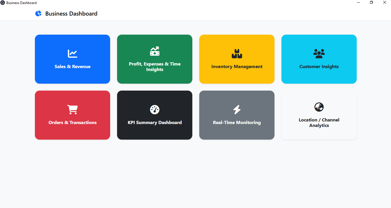 Business Dashboard Desktop Toolkit